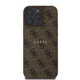 Apple iPhone 15 Pro Kılıf Guess Orjinal Lisanslı M-safe Şarj Özellikli 4G Desen Yazı Logolu Kapak