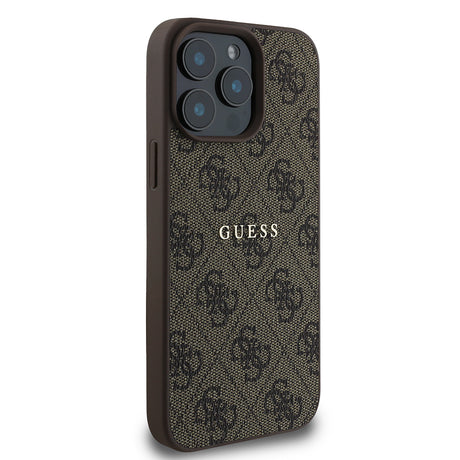 Apple iPhone 15 Pro Kılıf Guess Orjinal Lisanslı M-safe Şarj Özellikli 4G Desen Yazı Logolu Kapak