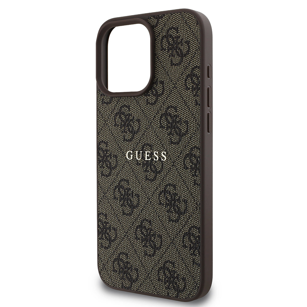 Apple iPhone 15 Pro Kılıf Guess Orjinal Lisanslı M-safe Şarj Özellikli 4G Desen Yazı Logolu Kapak