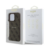 Apple iPhone 15 Pro Kılıf Guess Orjinal Lisanslı M-safe Şarj Özellikli 4G Desen Yazı Logolu Kapak