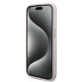 Apple iPhone 15 Pro Kılıf Guess Orjinal Lisanslı M-safe Şarj Özellikli PU Halkalı 4G Desenli Yazı Logolu Kapak