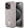 Apple iPhone 15 Pro Kılıf Guess Orjinal Lisanslı M-safe Şarj Özellikli PU Üçgen Logo 4G Desenli Kapak