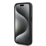 Apple iPhone 15 Pro Kılıf Guess Orjinal Lisanslı M-safe Şarj Özellikli PU Üçgen Logo 4G Desenli Kapak