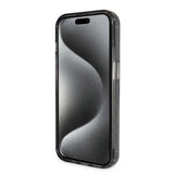 Apple iPhone 15 Pro Kılıf Guess Orjinal Lisanslı M-safe Şarj Özellikli Simli Arka Yüzey Ring Standlı Kapak