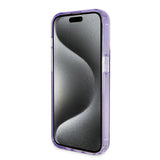 Apple iPhone 15 Pro Kılıf Guess Orjinal Lisanslı M-safe Şarj Özellikli Simli Arka Yüzey Ring Standlı Kapak