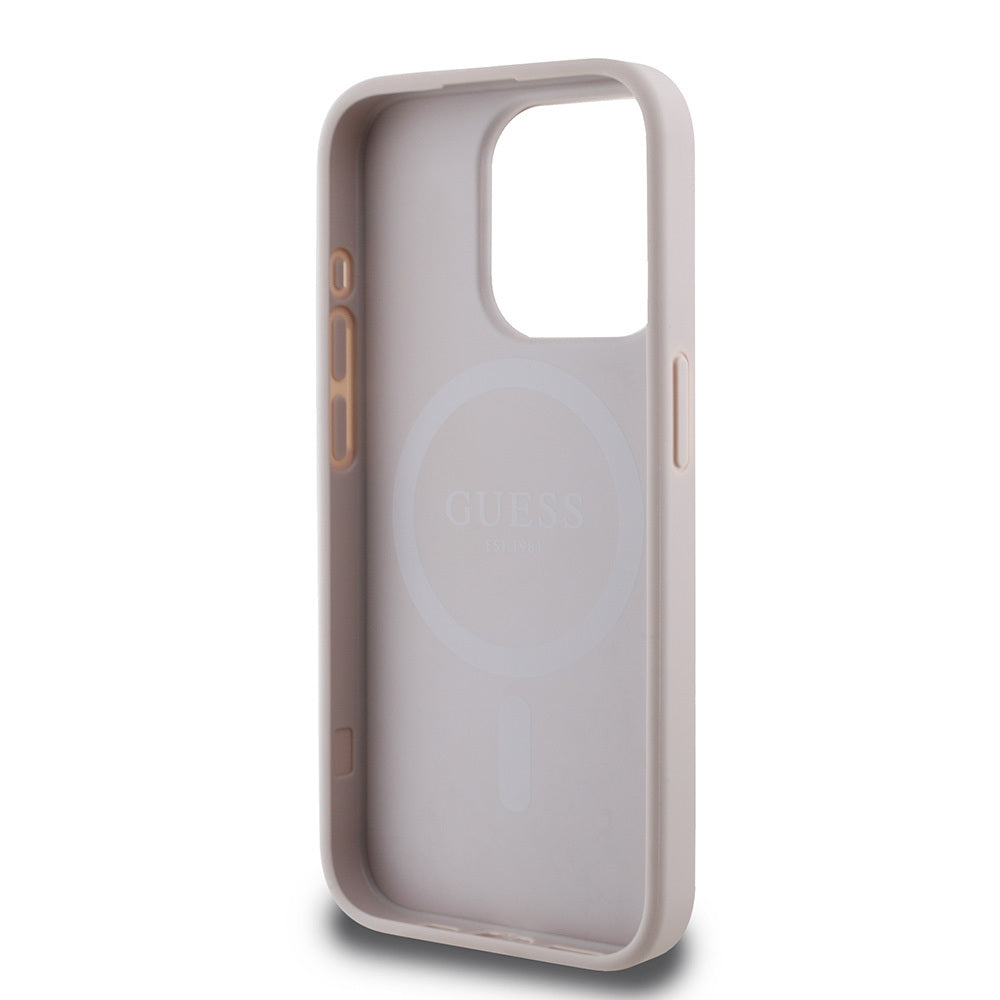 Apple iPhone 15 Pro Kılıf Guess Orjinal Lisanslı M-safe Şarj Özellikli Small 4G Classic Kapak