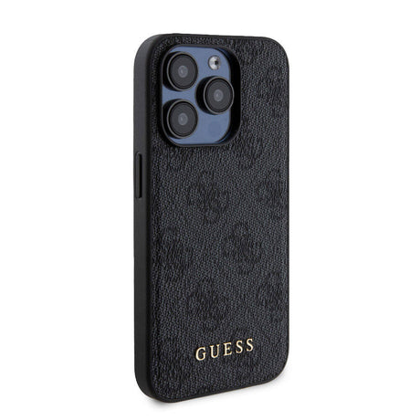 Apple iPhone 15 Pro Kılıf Guess Orjinal Lisanslı M-safe Şarj Özellikli Yazı Logolu 4G Desenli Kapak + Powerbank 5000mAh 2in1 Set