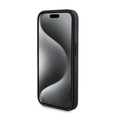 Apple iPhone 15 Pro Kılıf Guess Orjinal Lisanslı M-safe Şarj Özellikli Yazı Logolu 4G Desenli Kapak + Powerbank 5000mAh 2in1 Set