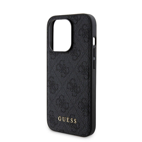 Apple iPhone 15 Pro Kılıf Guess Orjinal Lisanslı M-safe Şarj Özellikli Yazı Logolu 4G Desenli Kapak + Powerbank 5000mAh 2in1 Set