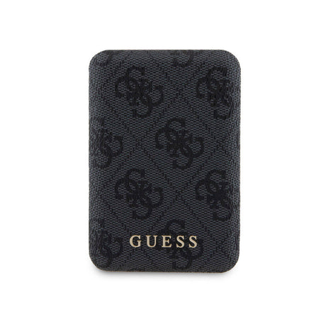 Apple iPhone 15 Pro Kılıf Guess Orjinal Lisanslı M-safe Şarj Özellikli Yazı Logolu 4G Desenli Kapak + Powerbank 5000mAh 2in1 Set