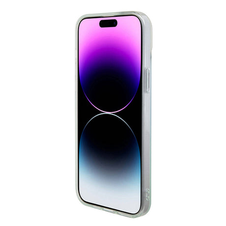 Apple iPhone 15 Pro Kılıf Guess Orjinal Lisanslı M-safe Şarj Özellikli Yazı Logolu Iridescent Kapak