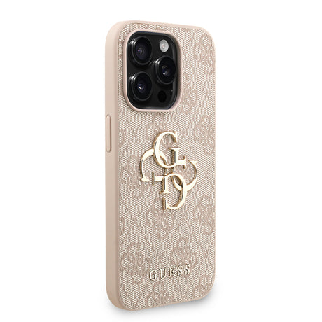 Apple iPhone 15 Pro Kılıf Guess Orjinal Lisanslı PU Deri Bilek Askı İpli Metal Büyük 4G ve Yazı Logolu Kapak