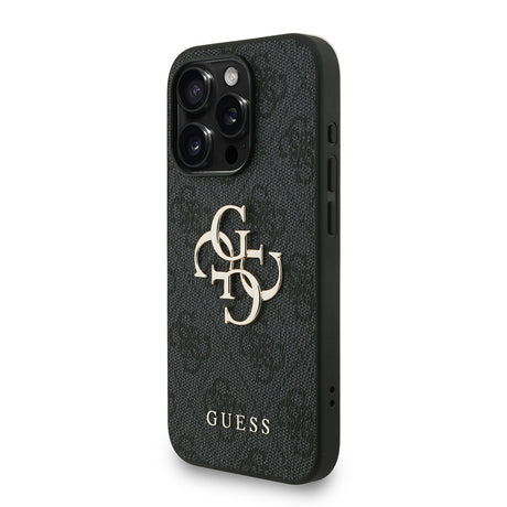 Apple iPhone 15 Pro Kılıf Guess Orjinal Lisanslı PU Deri Bilek Askı İpli Metal Büyük 4G ve Yazı Logolu Kapak