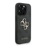 Apple iPhone 15 Pro Kılıf Guess Orjinal Lisanslı PU Deri Bilek Askı İpli Metal Büyük 4G ve Yazı Logolu Kapak