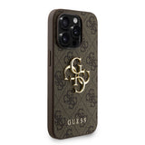 Apple iPhone 15 Pro Kılıf Guess Orjinal Lisanslı PU Deri Bilek Askı İpli Metal Büyük 4G ve Yazı Logolu Kapak