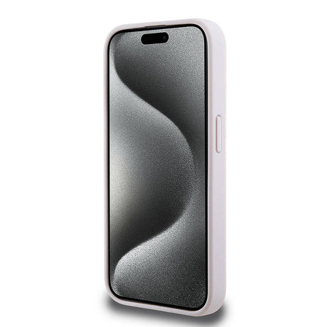 Apple iPhone 15 Pro Kılıf Guess Orjinal Lisanslı PU Deri Yazı ve 4G Metal Logolu Desenli Kapak