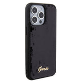 Apple iPhone 15 Pro Kılıf Guess Orjinal Lisanslı Pullu Arka Yüzey Metal Yazı Logolu Sequin Script Kapak