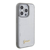 Apple iPhone 15 Pro Kılıf Guess Orjinal Lisanslı Pullu Arka Yüzey Metal Yazı Logolu Sequin Script Kapak
