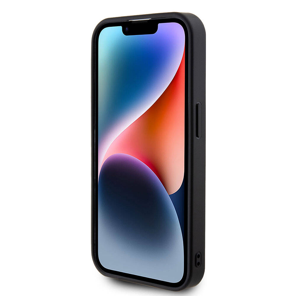 Apple iPhone 15 Pro Kılıf Guess Orjinal Lisanslı Taşlı Arka Yüzey Metal Yazı Logolu Kapak