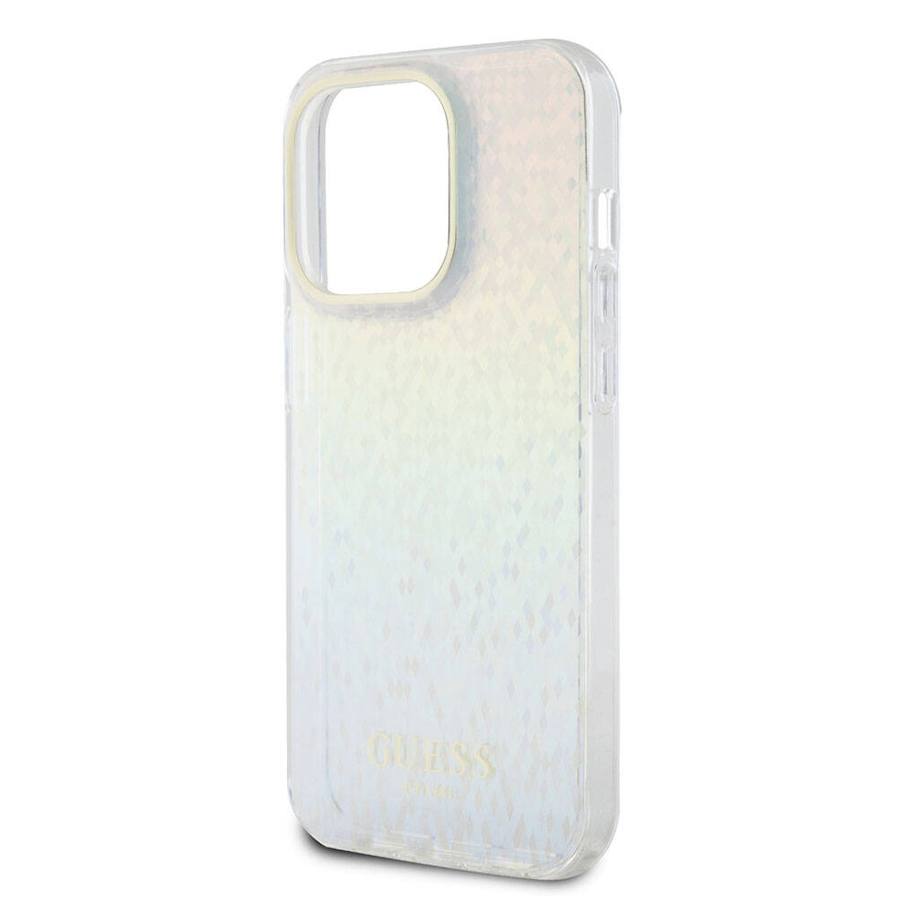 Apple iPhone 15 Pro Kılıf Guess Orjinal Lisanslı Yazı Logolu Mirror Disco Kapak