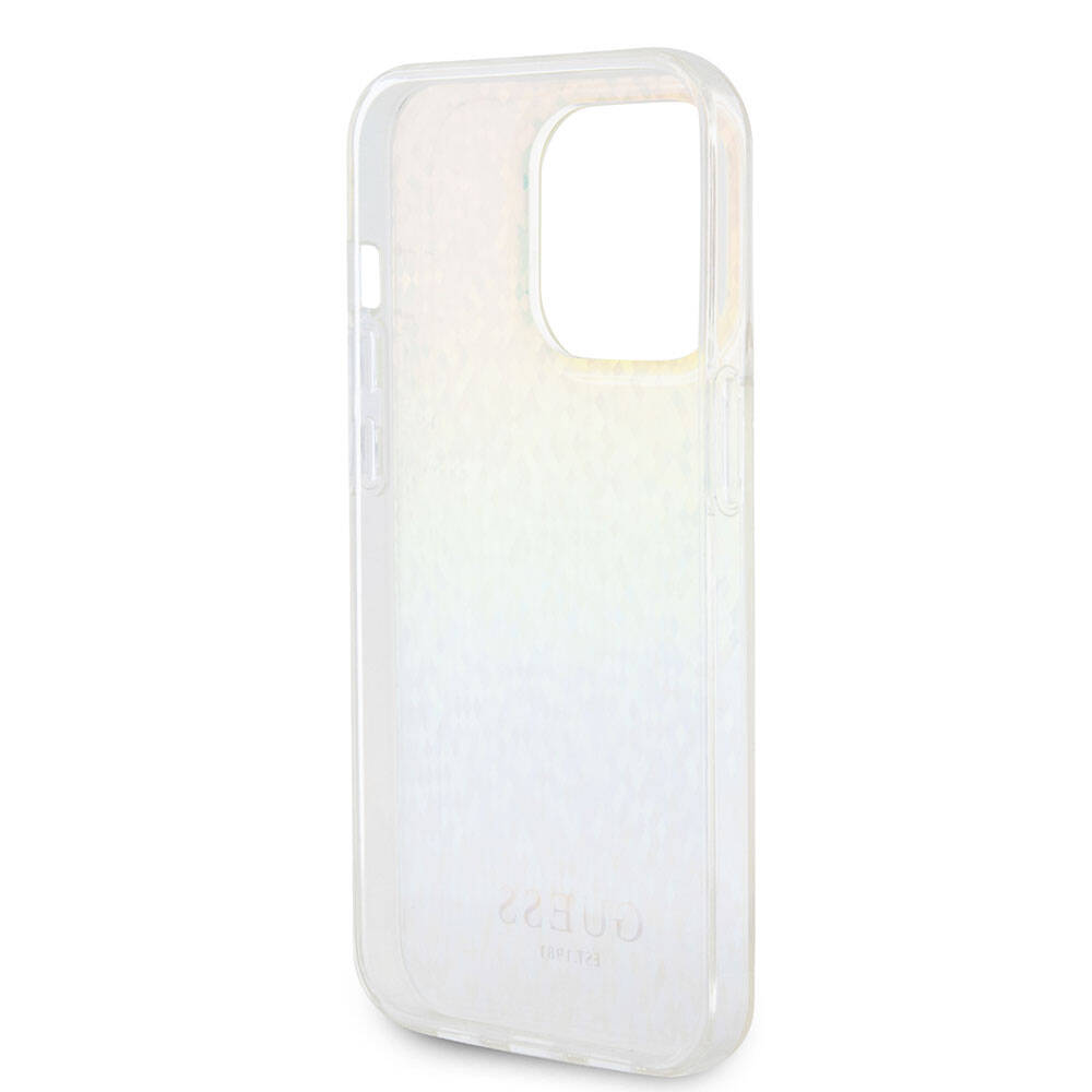 Apple iPhone 15 Pro Kılıf Guess Orjinal Lisanslı Yazı Logolu Mirror Disco Kapak