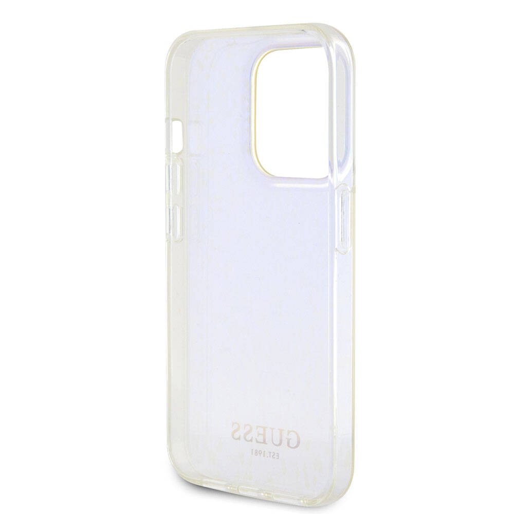Apple iPhone 15 Pro Kılıf Guess Orjinal Lisanslı Yazı Logolu Mirror Disco Kapak