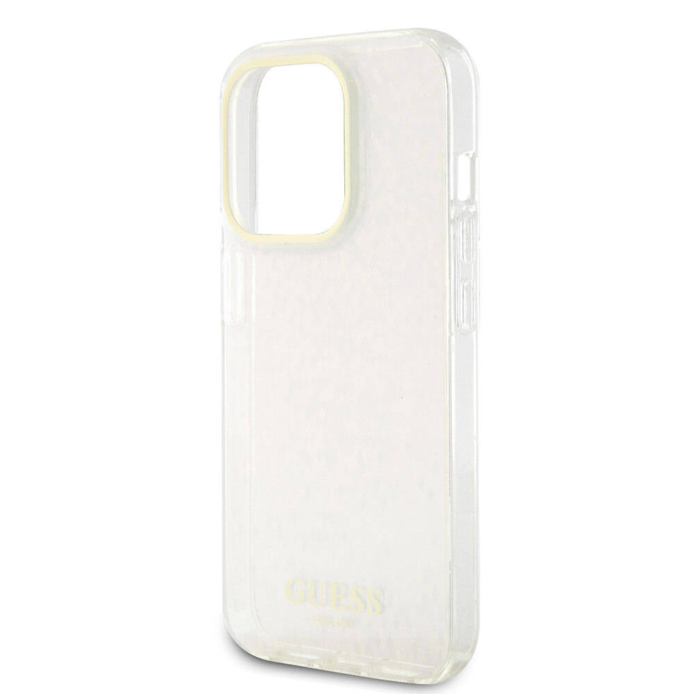 Apple iPhone 15 Pro Kılıf Guess Orjinal Lisanslı Yazı Logolu Mirror Disco Kapak