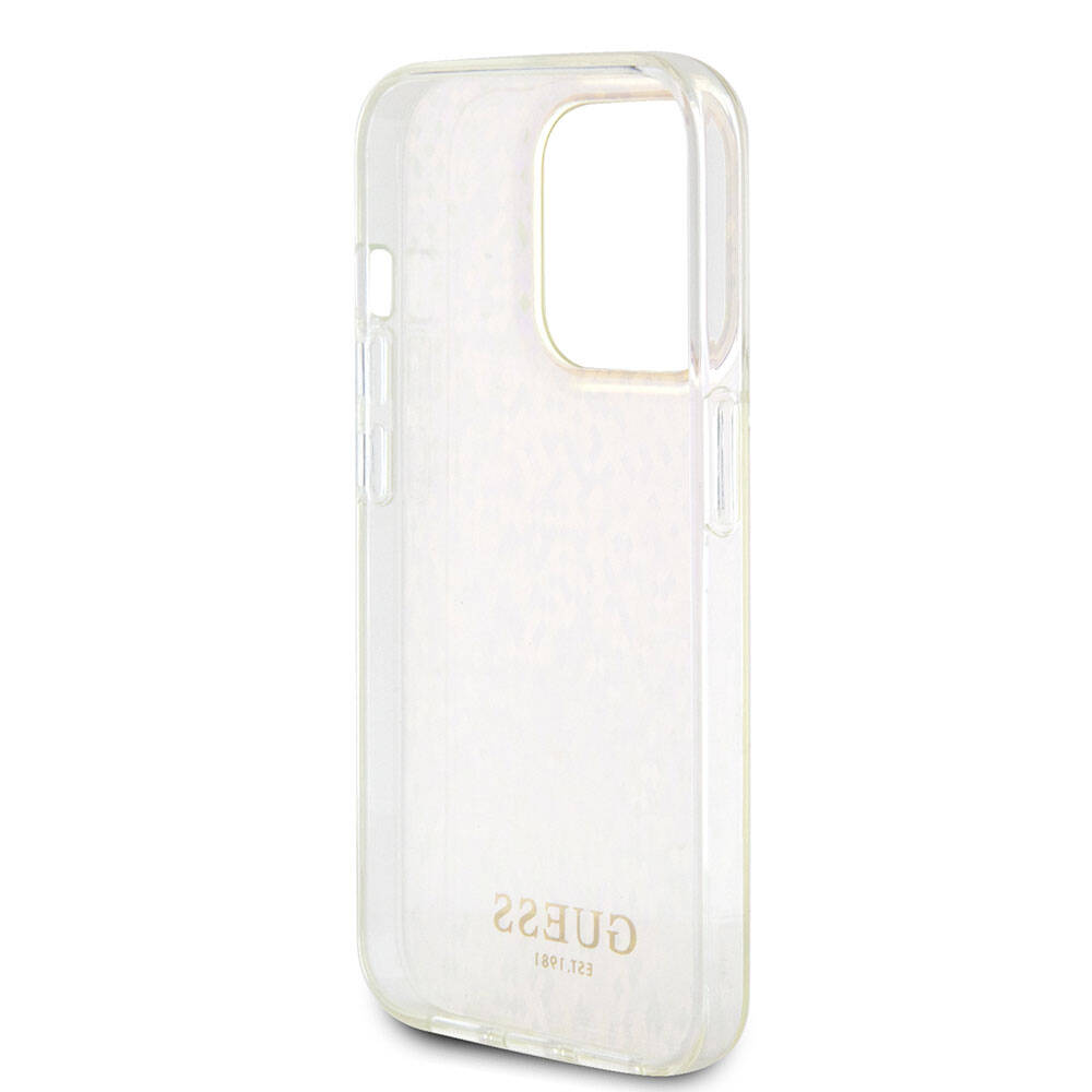 Apple iPhone 15 Pro Kılıf Guess Orjinal Lisanslı Yazı Logolu Mirror Disco Kapak