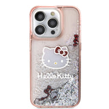 Apple iPhone 15 Pro Kılıf Hello Kitty Orjinal Lisanslı İkonik Sıvılı Glitter Kapak