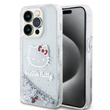 Apple iPhone 15 Pro Kılıf Hello Kitty Orjinal Lisanslı İkonik Sıvılı Glitter Kapak