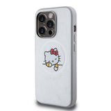 Apple iPhone 15 Pro Kılıf Hello Kitty Orjinal Lisanslı M-safe Şarj Özellikli Baskı Logolu Uyuyan Kitty Deri Kapak
