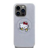 Apple iPhone 15 Pro Kılıf Hello Kitty Orjinal Lisanslı M-safe Şarj Özellikli Baskı Logolu Uyuyan Kitty Deri Kapak