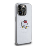 Apple iPhone 15 Pro Kılıf Hello Kitty Orjinal Lisanslı M-safe Şarj Özellikli Baskı Logolu Uyuyan Kitty Deri Kapak