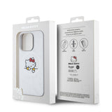 Apple iPhone 15 Pro Kılıf Hello Kitty Orjinal Lisanslı M-safe Şarj Özellikli Baskı Logolu Uyuyan Kitty Deri Kapak