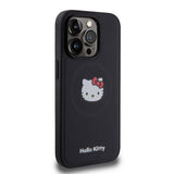 Apple iPhone 15 Pro Kılıf Hello Kitty Orjinal Lisanslı M-safe Şarj Özellikli Kitty Head Deri Kapak