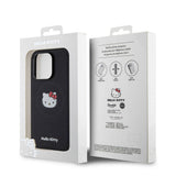 Apple iPhone 15 Pro Kılıf Hello Kitty Orjinal Lisanslı M-safe Şarj Özellikli Kitty Head Deri Kapak