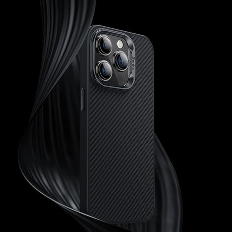 Apple iPhone 15 Pro Kılıf Karbon Fiber M-safe Şarj Özellikli Benks Hybrid ArmorPro 600D Kevlar Kapak