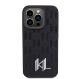 Apple iPhone 15 Pro Kılıf Karl Lagerfeld Hot Stamp K&L Metal Logo Orjinal Lisanslı Kapak