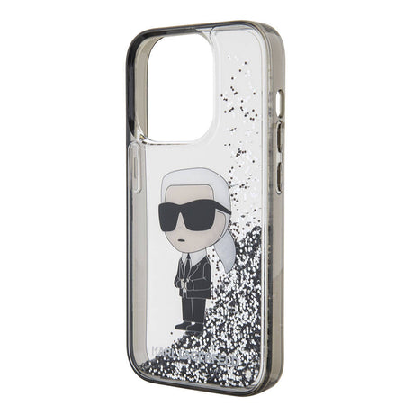Apple iPhone 15 Pro Kılıf Karl Lagerfeld İkonik Sıvılı Glitter Orjinal Lisanslı Kapak
