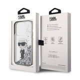 Apple iPhone 15 Pro Kılıf Karl Lagerfeld İkonik Sıvılı Glitter Orjinal Lisanslı Kapak