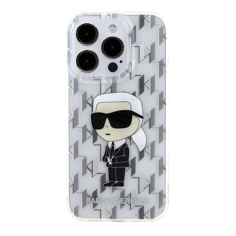 Apple iPhone 15 Pro Kılıf Karl Lagerfeld IML İkonik Monogram Orjinal Lisanslı Kapak