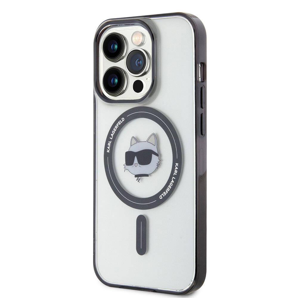 Apple iPhone 15 Pro Kılıf Karl Lagerfeld M-safe Şarj Özellikli IML Choupette Orjinal Lisanslı Kapak