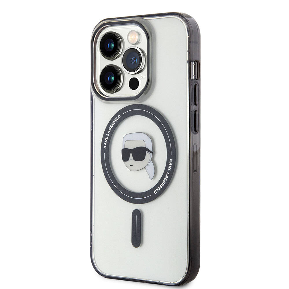 Apple iPhone 15 Pro Kılıf Karl Lagerfeld M-safe Şarj Özellikli IML Karl Orjinal Lisanslı Kapak