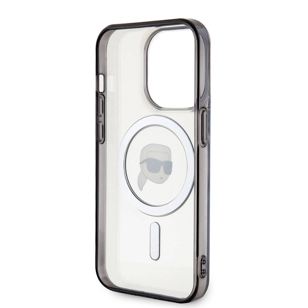Apple iPhone 15 Pro Kılıf Karl Lagerfeld M-safe Şarj Özellikli IML Karl Orjinal Lisanslı Kapak