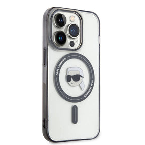 Apple iPhone 15 Pro Kılıf Karl Lagerfeld M-safe Şarj Özellikli IML Karl Orjinal Lisanslı Kapak