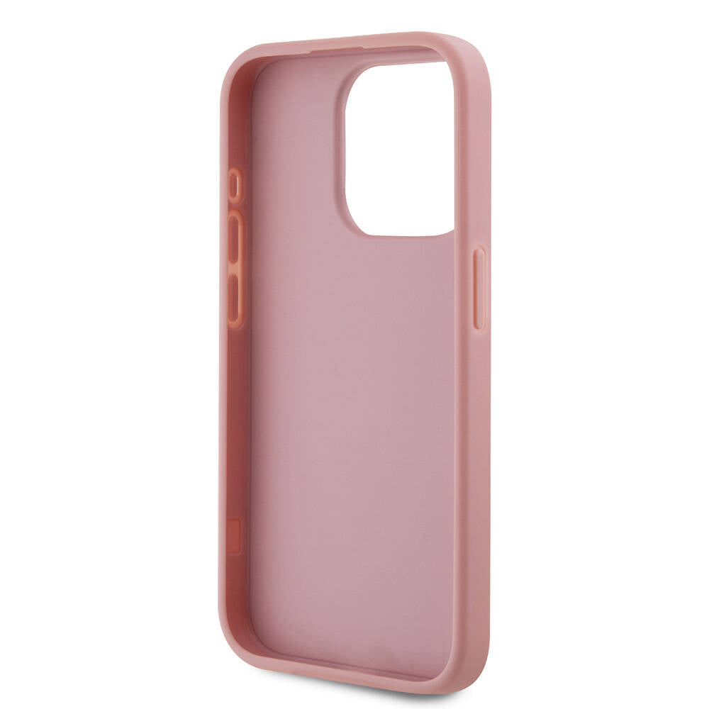 Apple iPhone 15 Pro Kılıf Karl Lagerfeld Orjinal Lisanslı 3D KL Yazılı Tüylü Arka Yüzey Saffiano Rhinestones Kapak