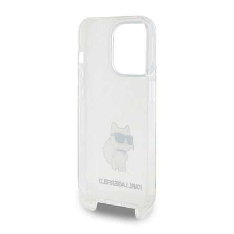 Apple iPhone 15 Pro Kılıf Karl Lagerfeld Orjinal Lisanslı Boyun Askılı Choupette İkonik Crossbody Kapak