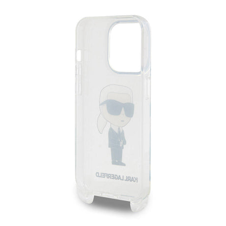 Apple iPhone 15 Pro Kılıf Karl Lagerfeld Orjinal Lisanslı Boyun Askılı Karl İkonik Crossbody Kapak