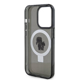 Apple iPhone 15 Pro Kılıf Karl Lagerfeld Orjinal Lisanslı M-safe Şarj Özellikli K&C İkonik Baskılı Ring Standlı Kapak