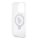 Apple iPhone 15 Pro Kılıf Karl Lagerfeld Orjinal Lisanslı M-safe Şarj Özellikli K&C İkonik Baskılı Ring Standlı Kapak